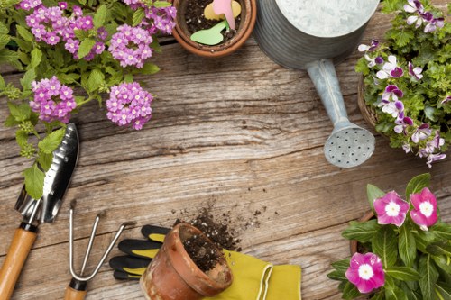 Professional landscape gardening team working in Osterley